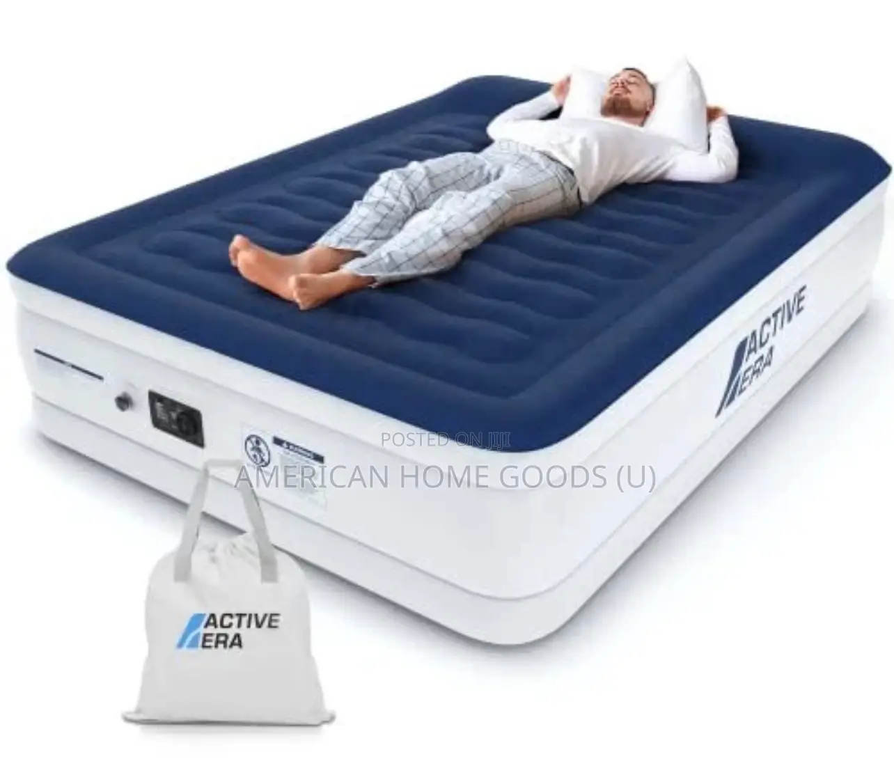 Idoo Queen Size Air Mattress, Inflatable Airbed With Built-in Pump,