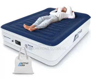 Idoo Queen Size Air Mattress, Inflatable Airbed With Built-in Pump,