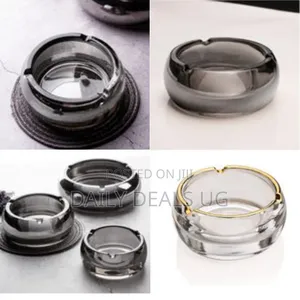 Round Crystal Glass Ashtray Outdoors Indoors Cigarette Ash Holder