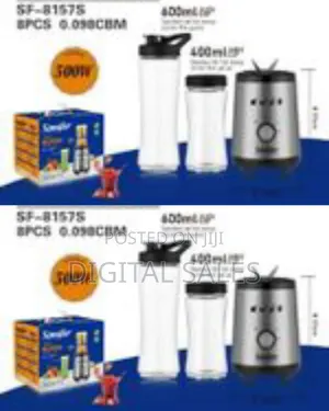 Sonifer 8 Piece 2 in 1 Blender 600ml/ 400ml Kitchen Multi-Function