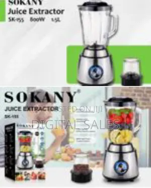 Sokany 2 in 1 Coffee Grinder and 1.5l Glass Jar Blender 800w High Powe