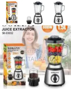 Sokany 2 in 1 Coffee Grinder and 1.5l Glass Jar Blender 800w High