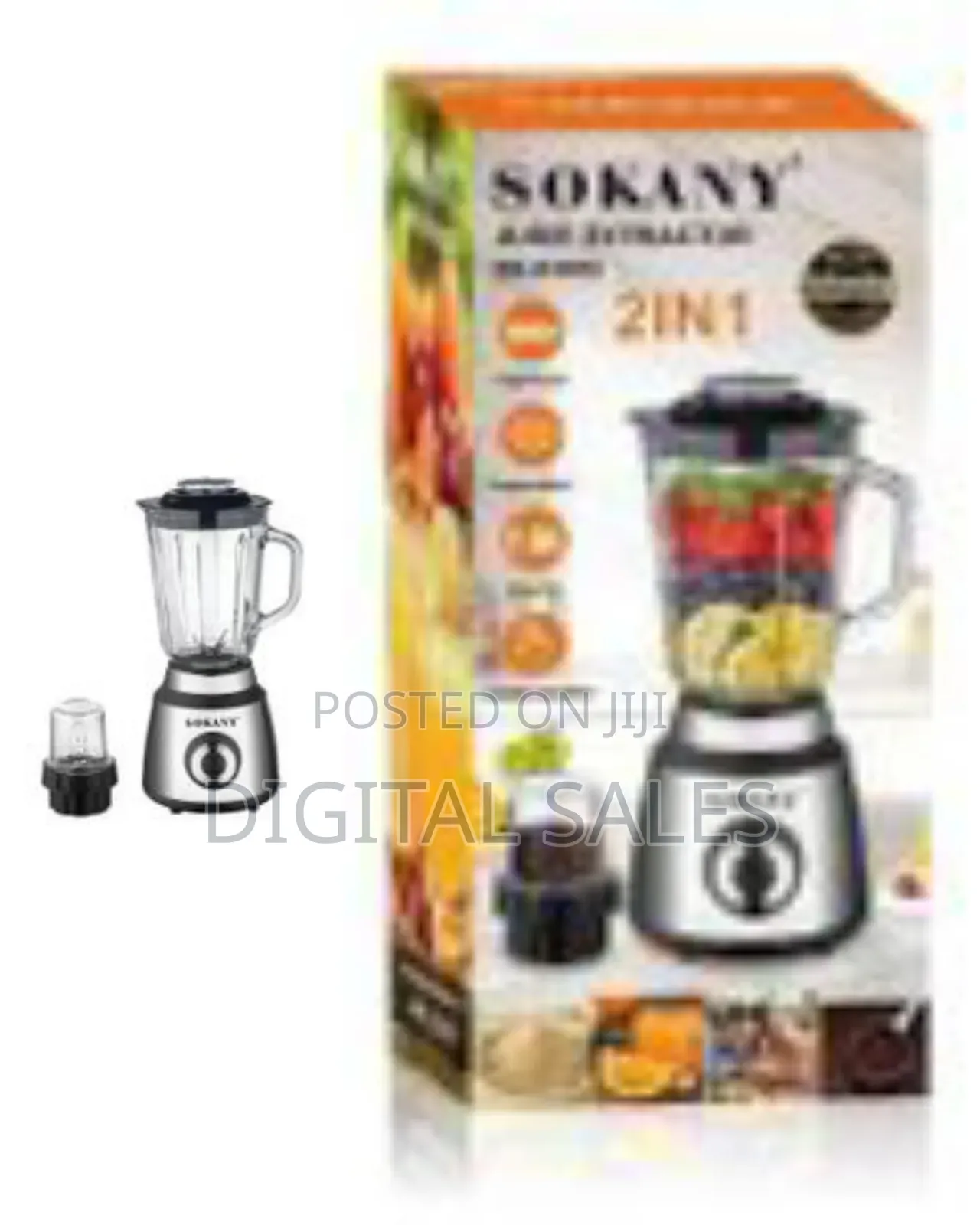 Sokany 2 in 1 Coffee Grinder and 1.5l Glass Jar Blender 800w High