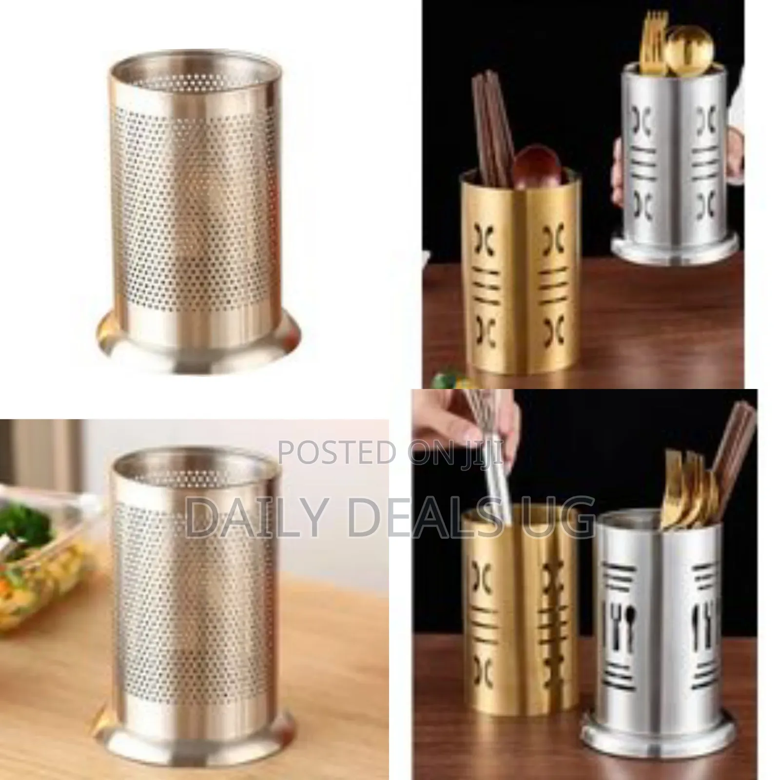 New Style Stainless Steel Golden Cutlery Holder Drainer Spoon Fork