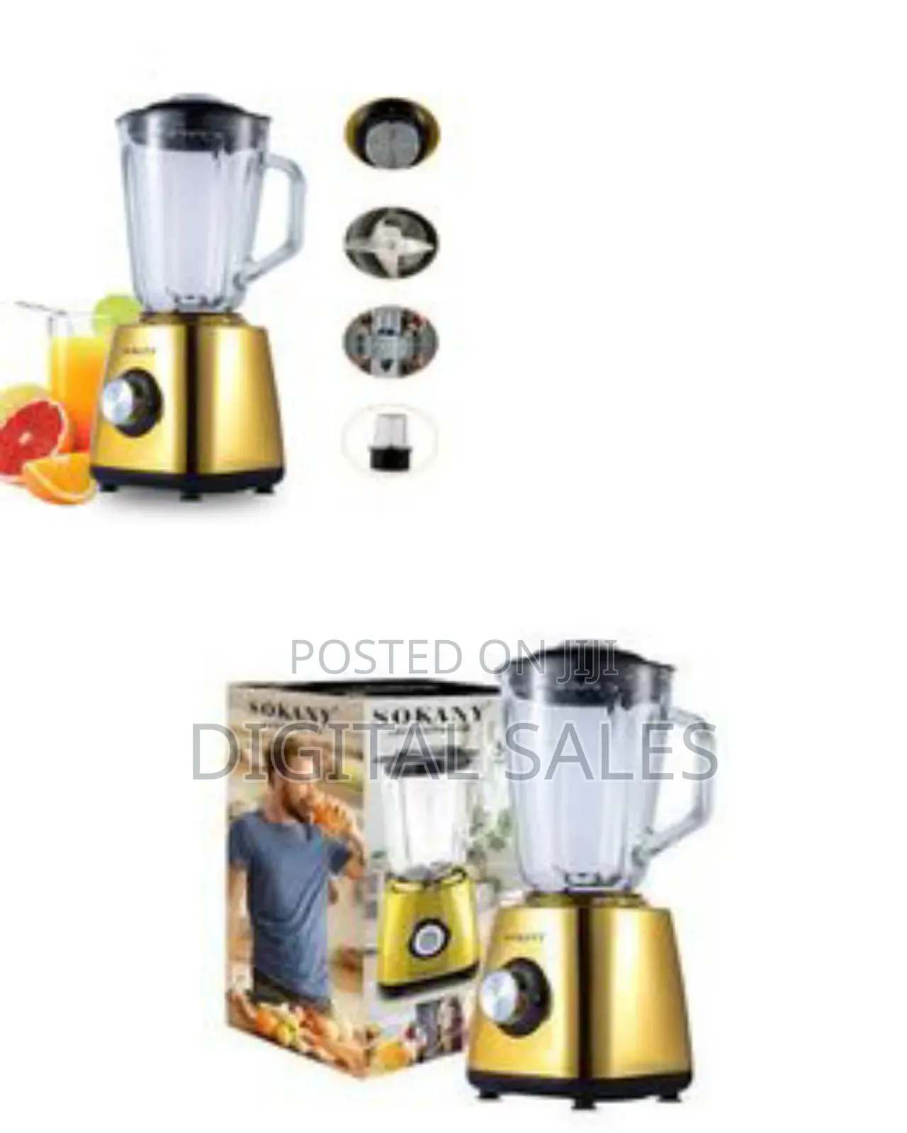 Sokany 2 in 1 Coffee Grinder and 1.5l Glass Jar Blender 500w High Powe