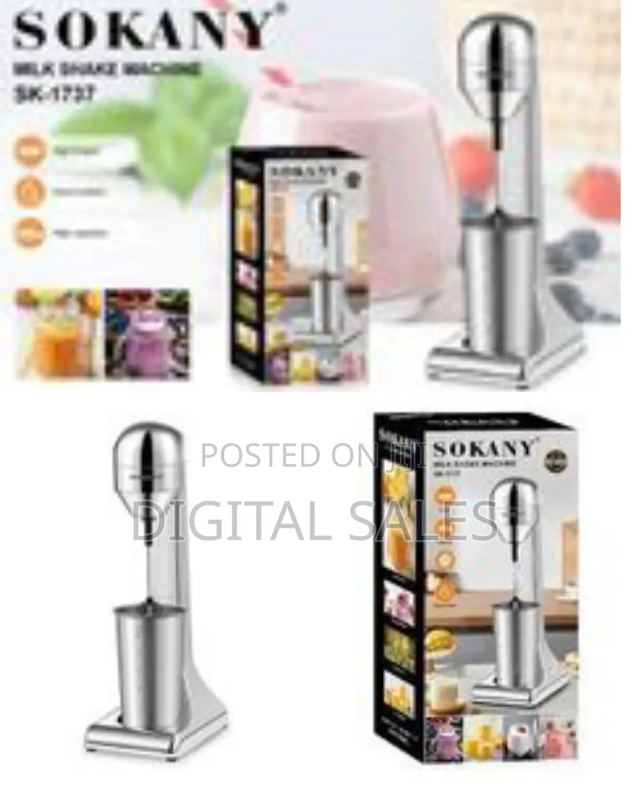 Sokany Commercial Milkshake Maker Machine Stainless Steel Drink Mixer