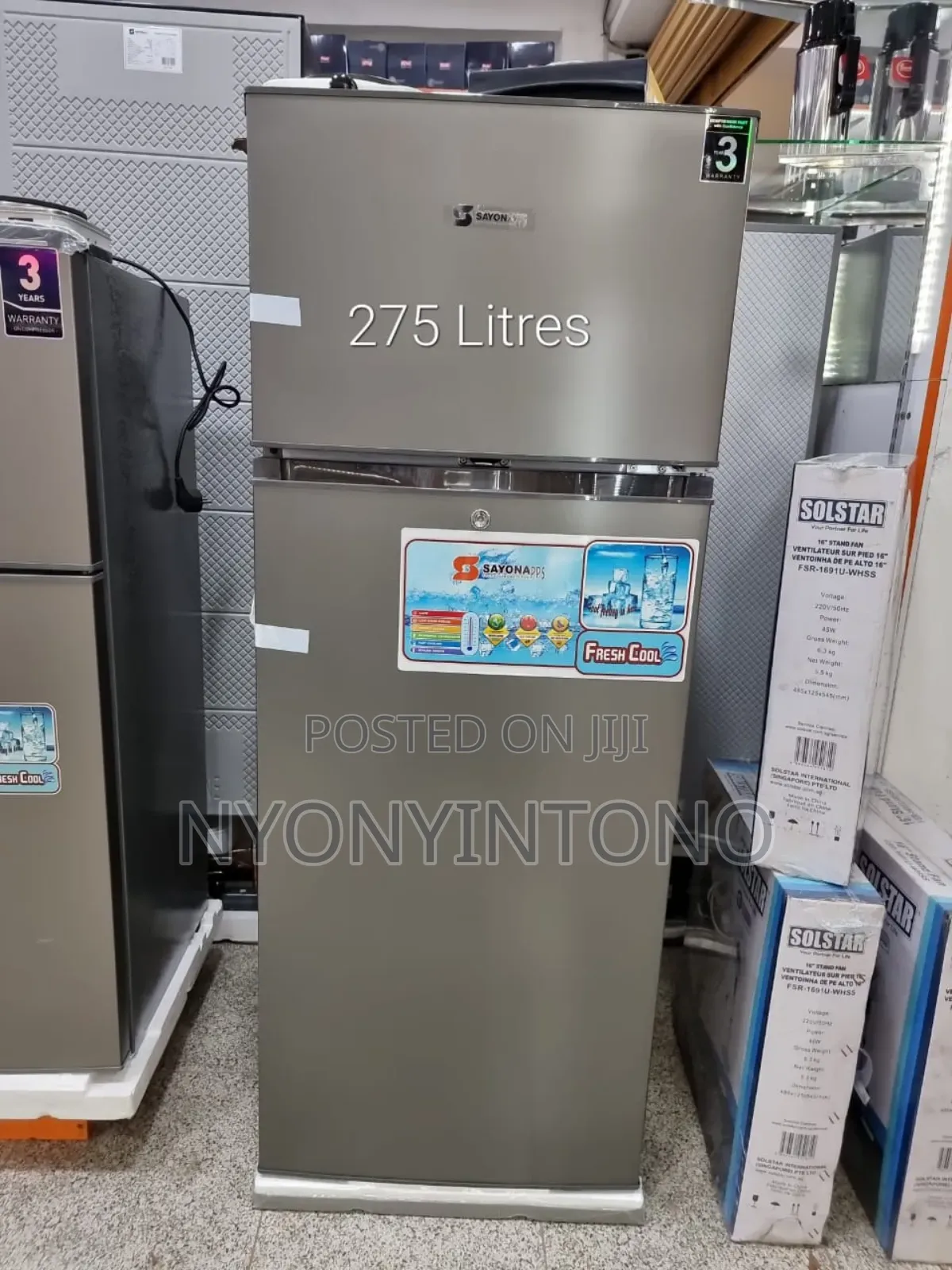 Sayona 275liters Double Door Frost Free Refrigerator