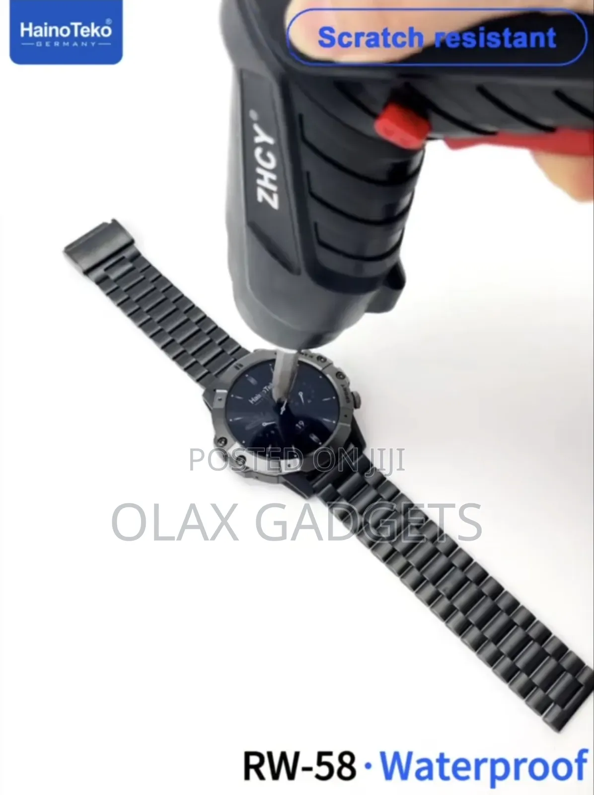 Hainoteko Rw58 Round Smart Watch Scratch Resistent With 3 Set Strap