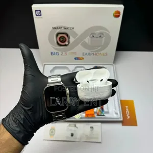 7 In 1 Ultra Smart Watch+ Metallic Straps And Earbuds. Gift Set Combo