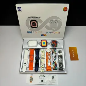 7 In 1 Ultra Smart Watch+ Metallic Straps And Earbuds. Gift Set Combo