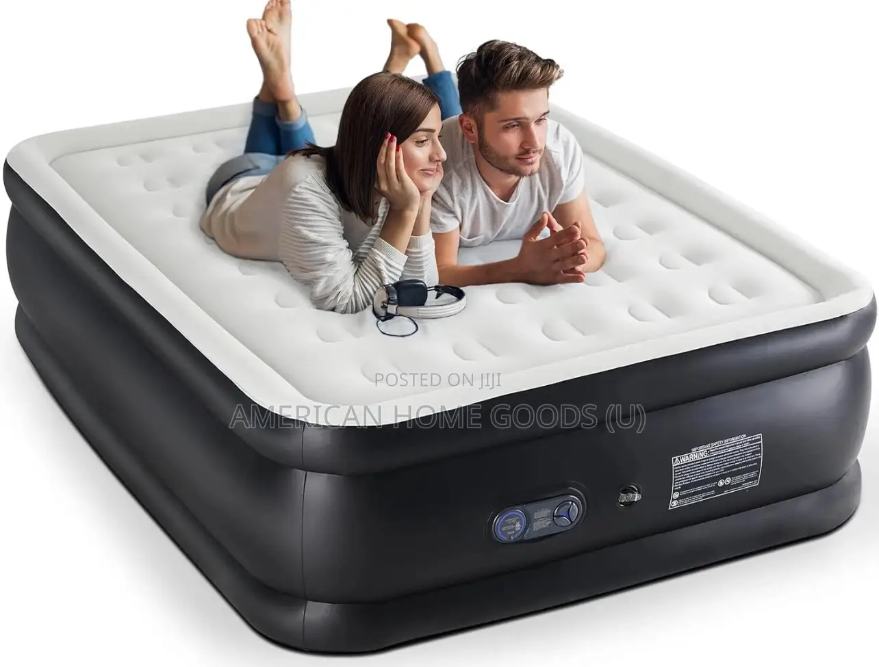 Idoo Queen Size Air Mattress, Inflatable Airbed With Built-in Pump,