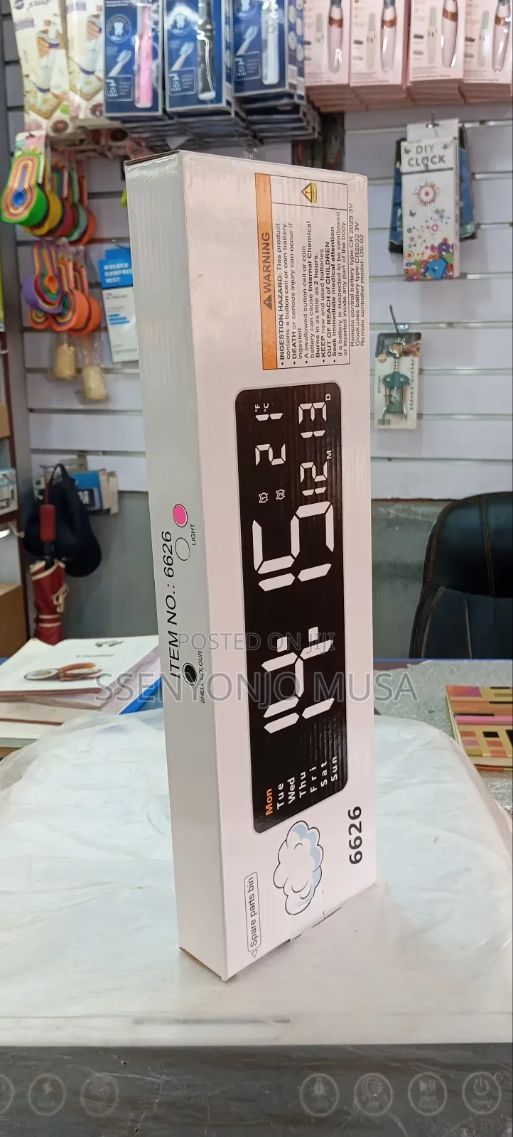 Led Digital Wall Clock 13/16 Inch, Remote Control, Dual Alarm.