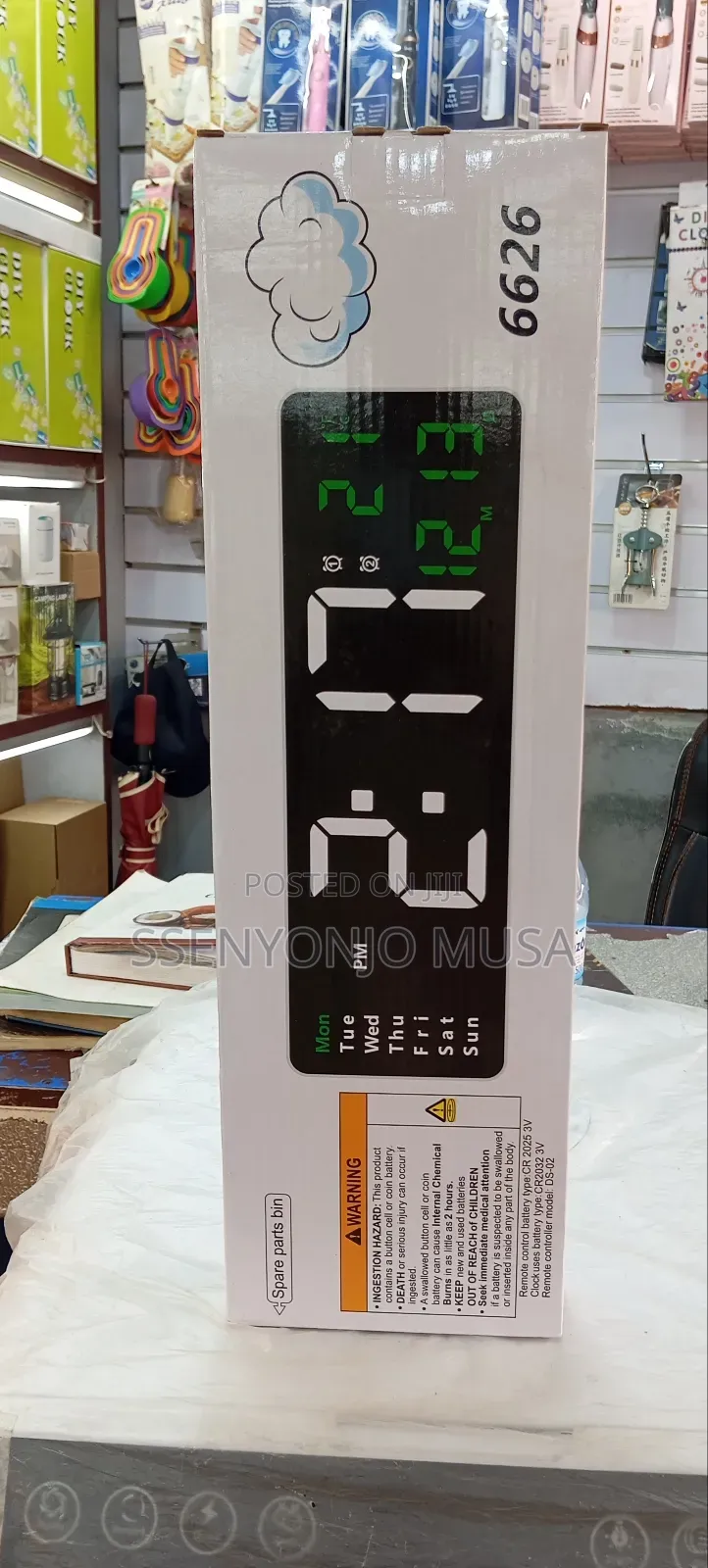 Led Digital Wall Clock 13/16 Inch, Remote Control, Dual Alarm.