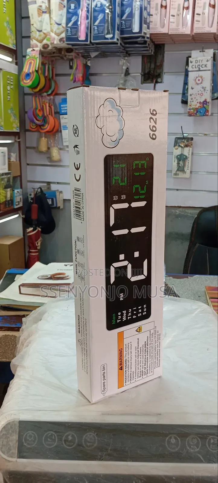 Led Digital Wall Clock 13/16 Inch, Remote Control, Dual Alarm.
