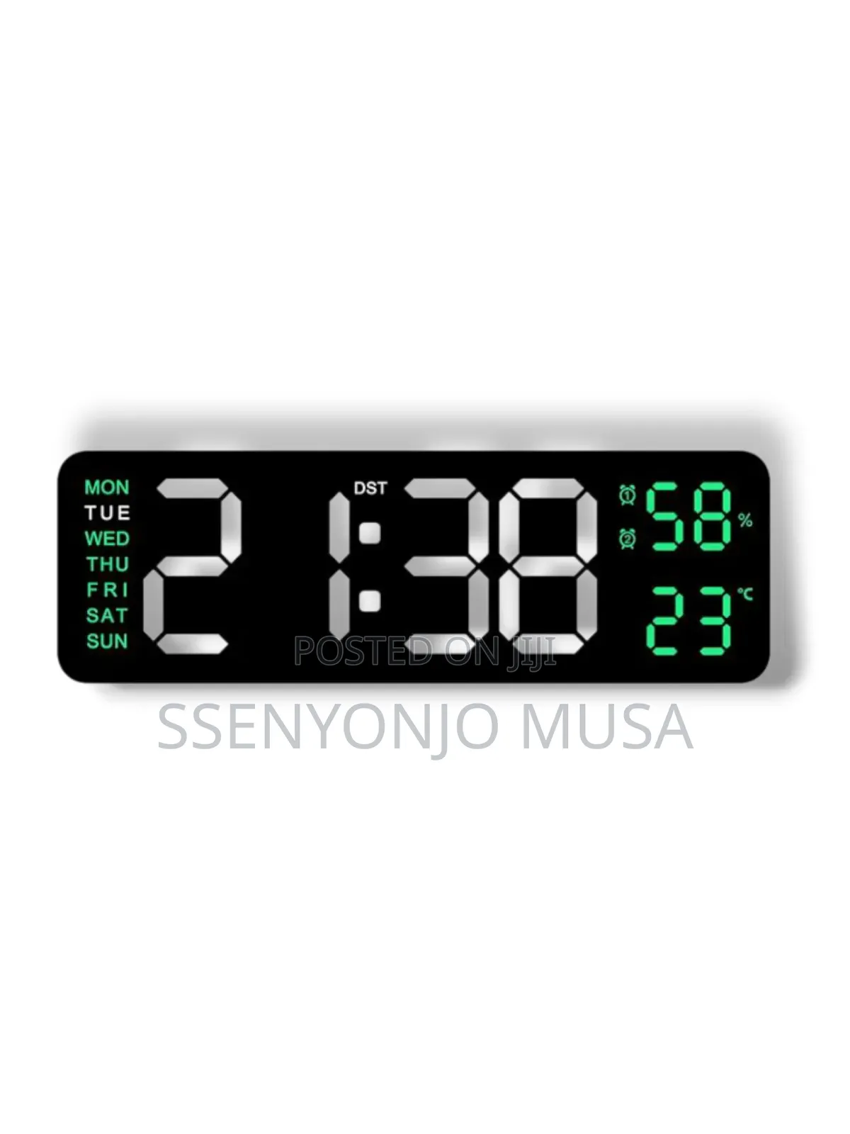Led Digital Wall Clock 13/16 Inch, Remote Control, Dual Alarm.