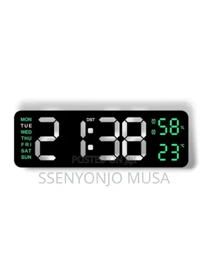 Led Digital Wall Clock 13/16 Inch, Remote Control, Dual Alarm.