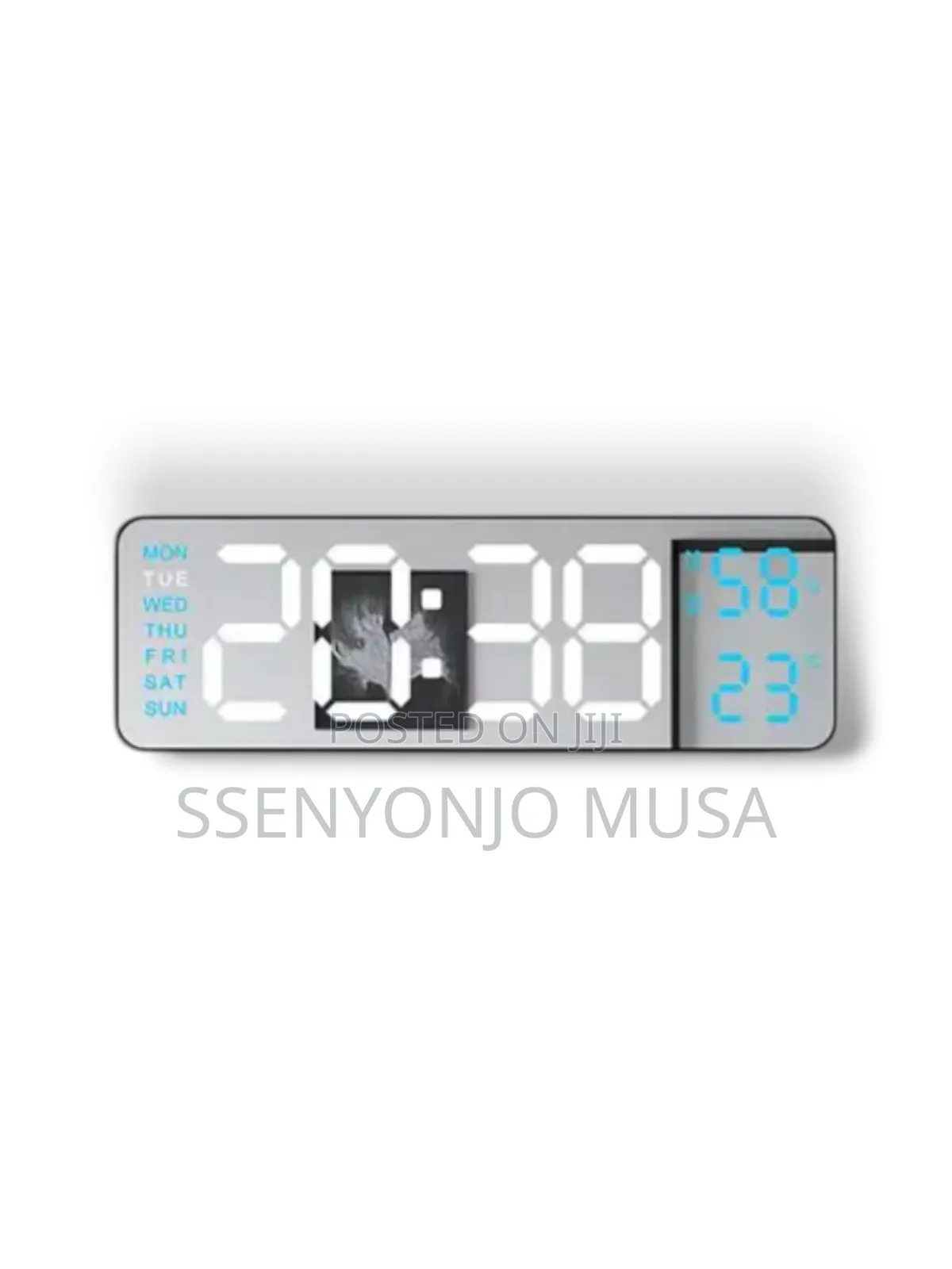 Led Digital Wall Clock 13/16 Inch, Remote Control, Dual Alarm.