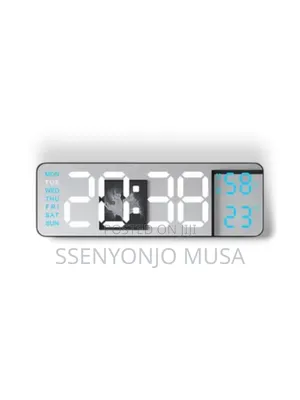 Led Digital Wall Clock 13/16 Inch, Remote Control, Dual Alarm.