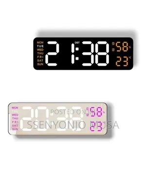 Led Digital Wall Clock 13/16 Inch, Remote Control, Dual Alarm.