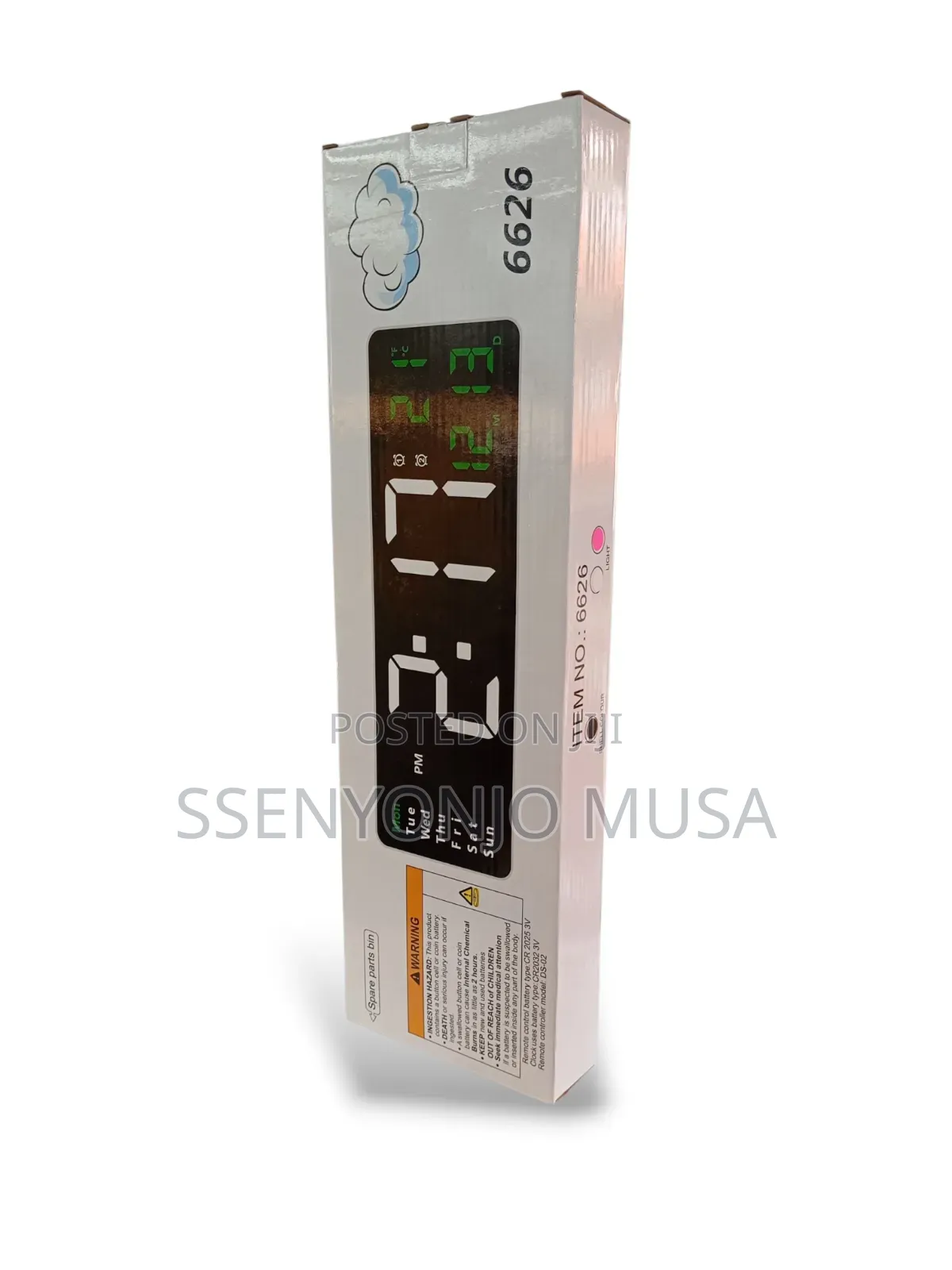 Led Digital Wall Clock 13/16 Inch, Remote Control, Dual Alarm.