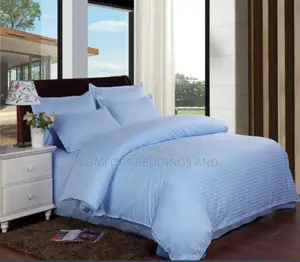 4 Peice Plain Blue Bedcover