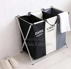 A 3 Section Foldable Laundry Basket