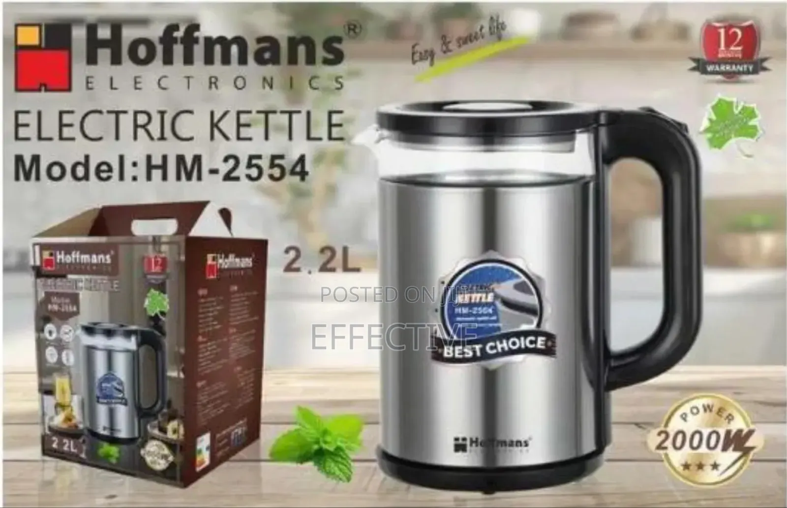 2.2l Hoffmans Electric Kettle