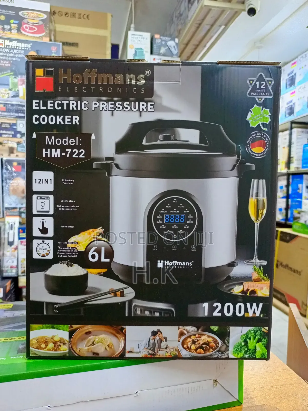 6l Hoffmans Electric Pressure Cooker, Model Hm-722.