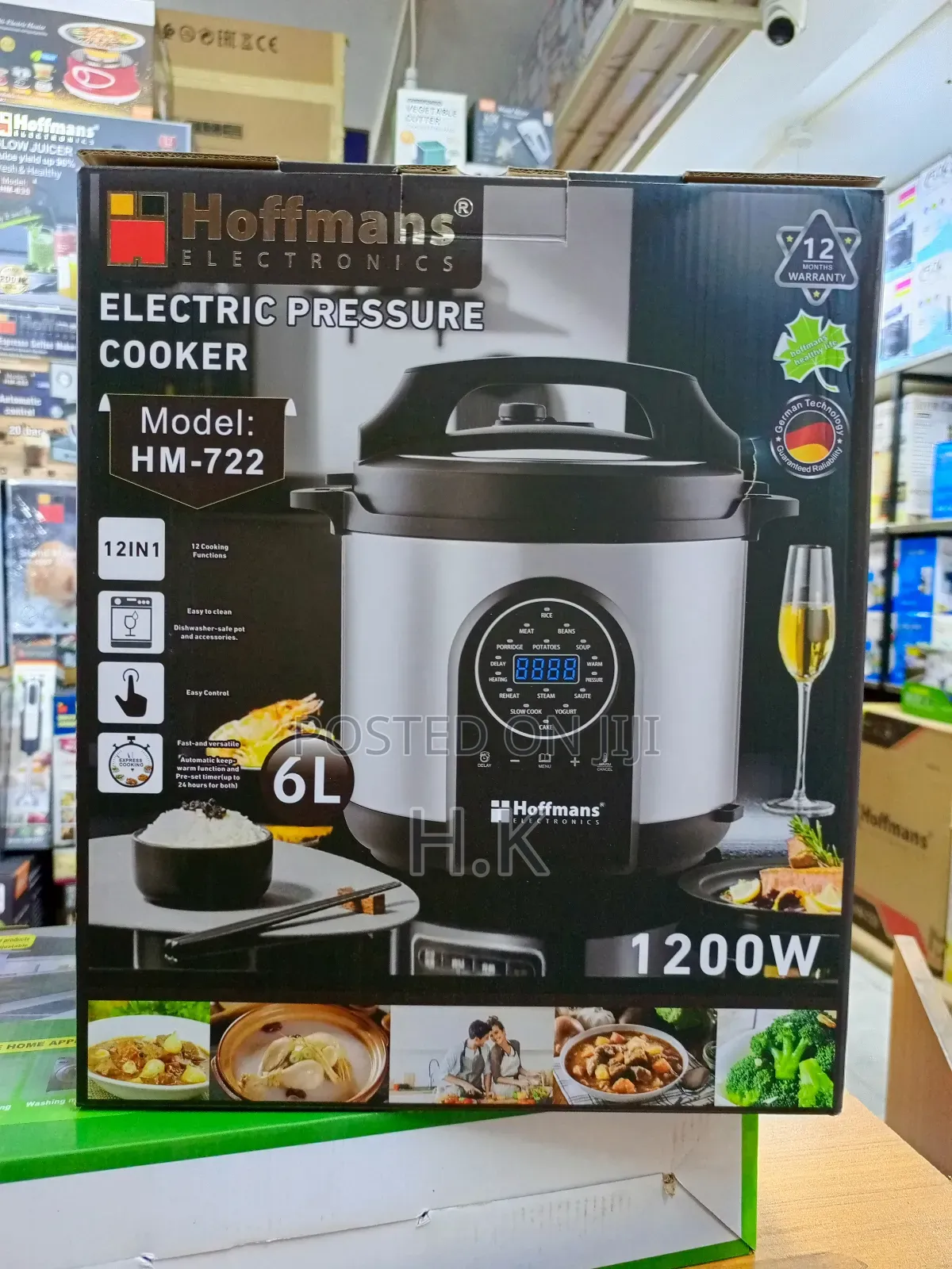 6l Hoffmans Electric Pressure Cooker, Model Hm-722.