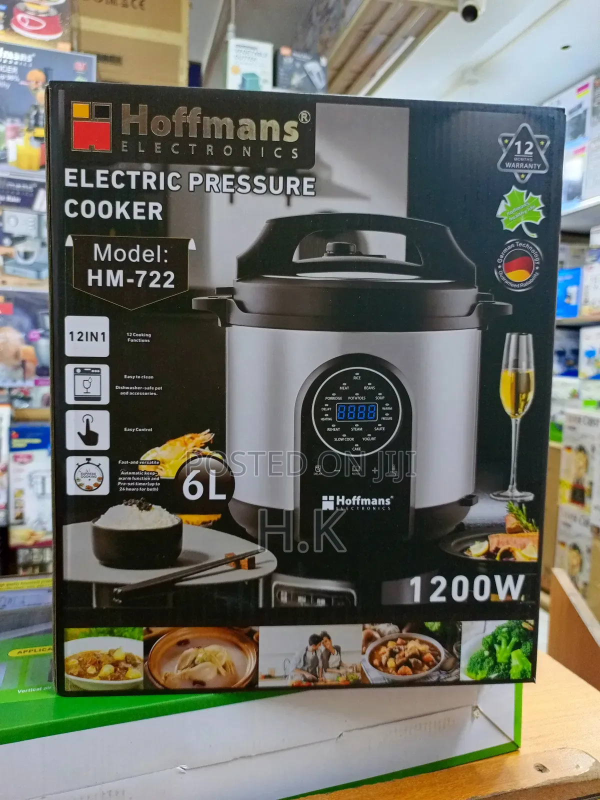 6l Hoffmans Electric Pressure Cooker, Model Hm-722.