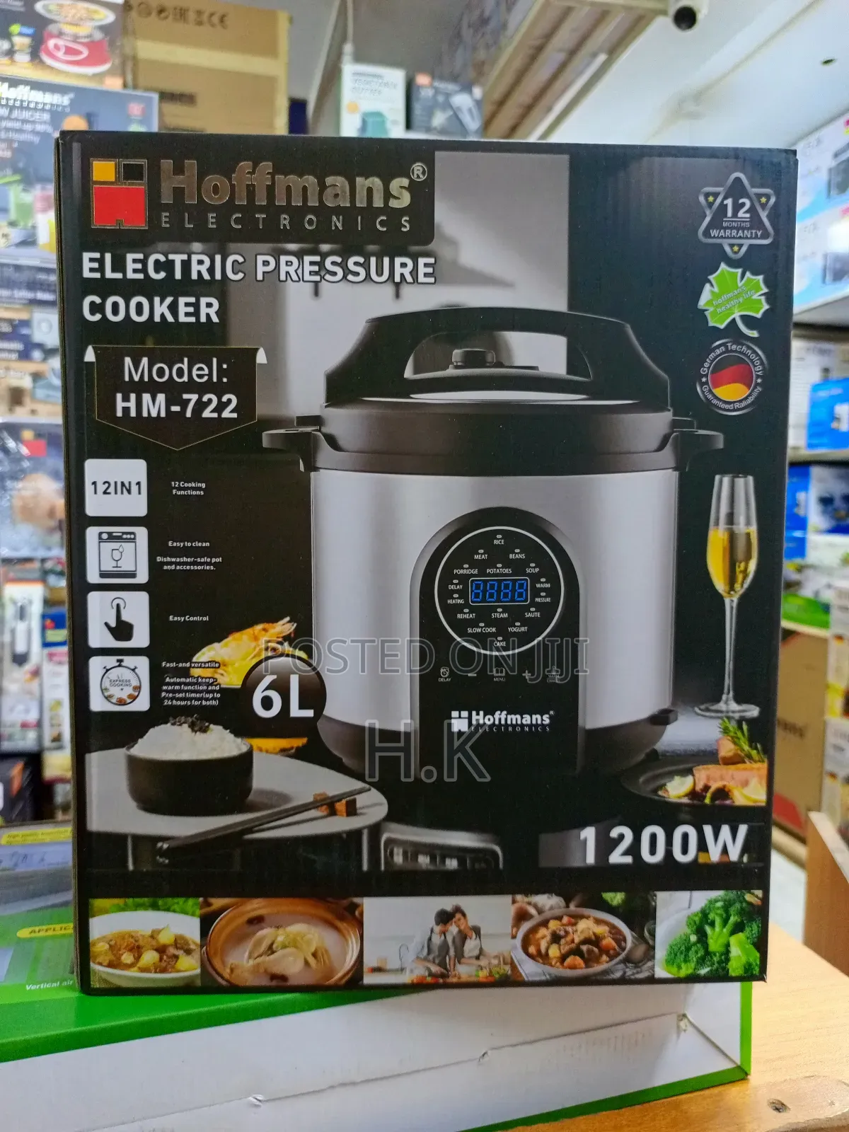 6l Hoffmans Electric Pressure Cooker, Model Hm-722.
