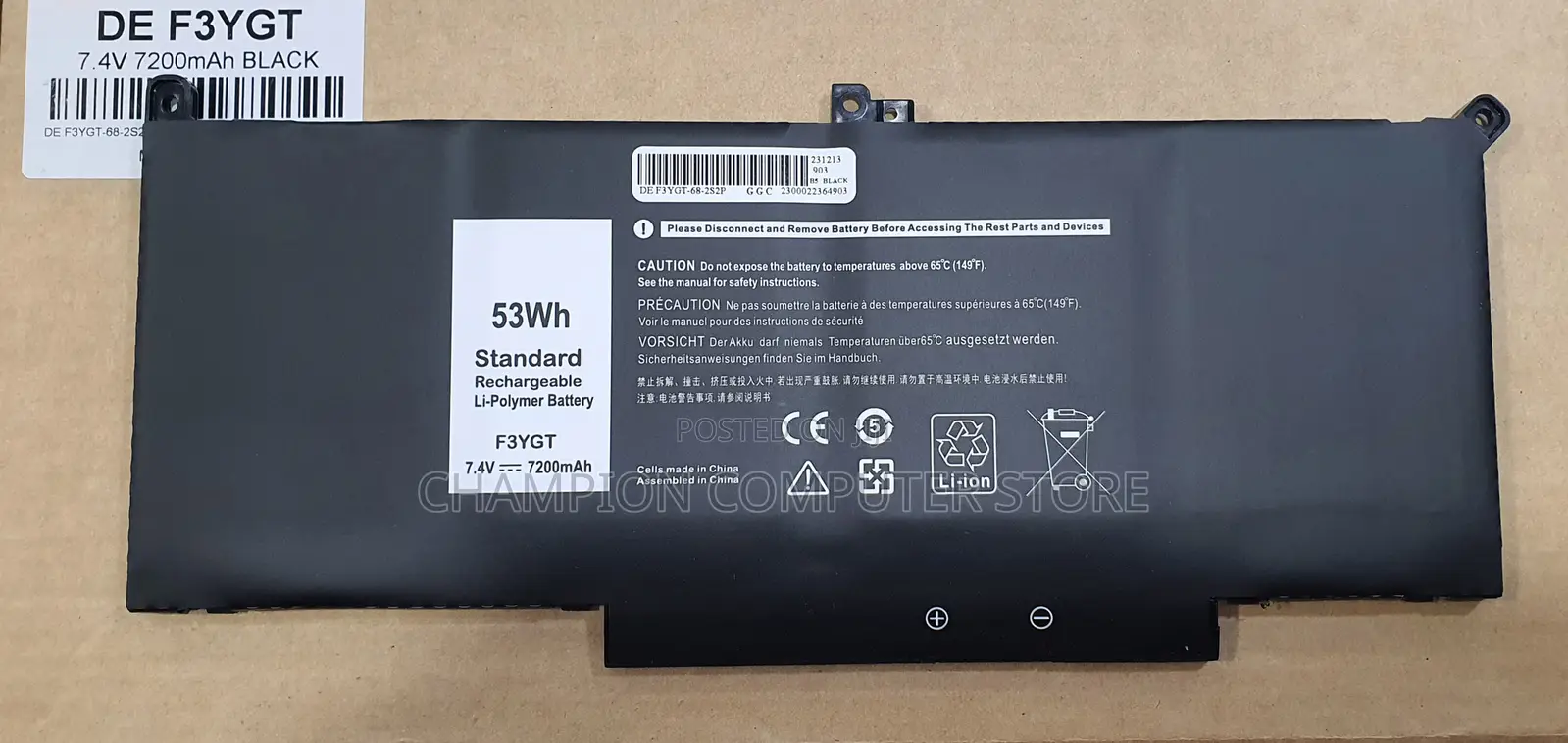 Dell F3ygt Battery for Latitude 7280 7290 7380 7390 7480 7490
