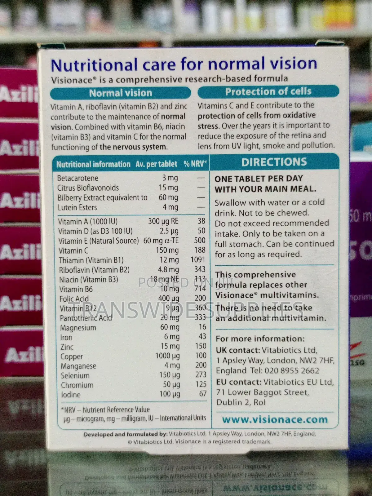 Visionase Original 30 Tablets - For Maintainance of Normal Vision Uk