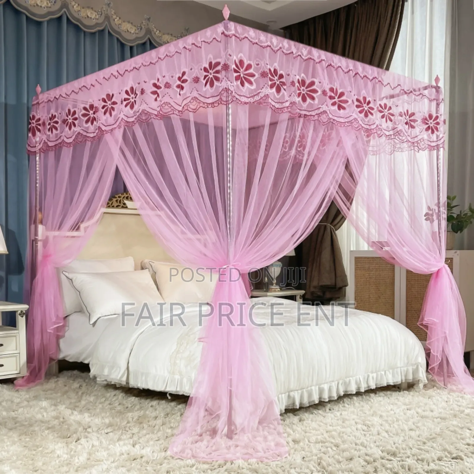 Classy Mosquito Nets With Stands. 5*6( Pink)