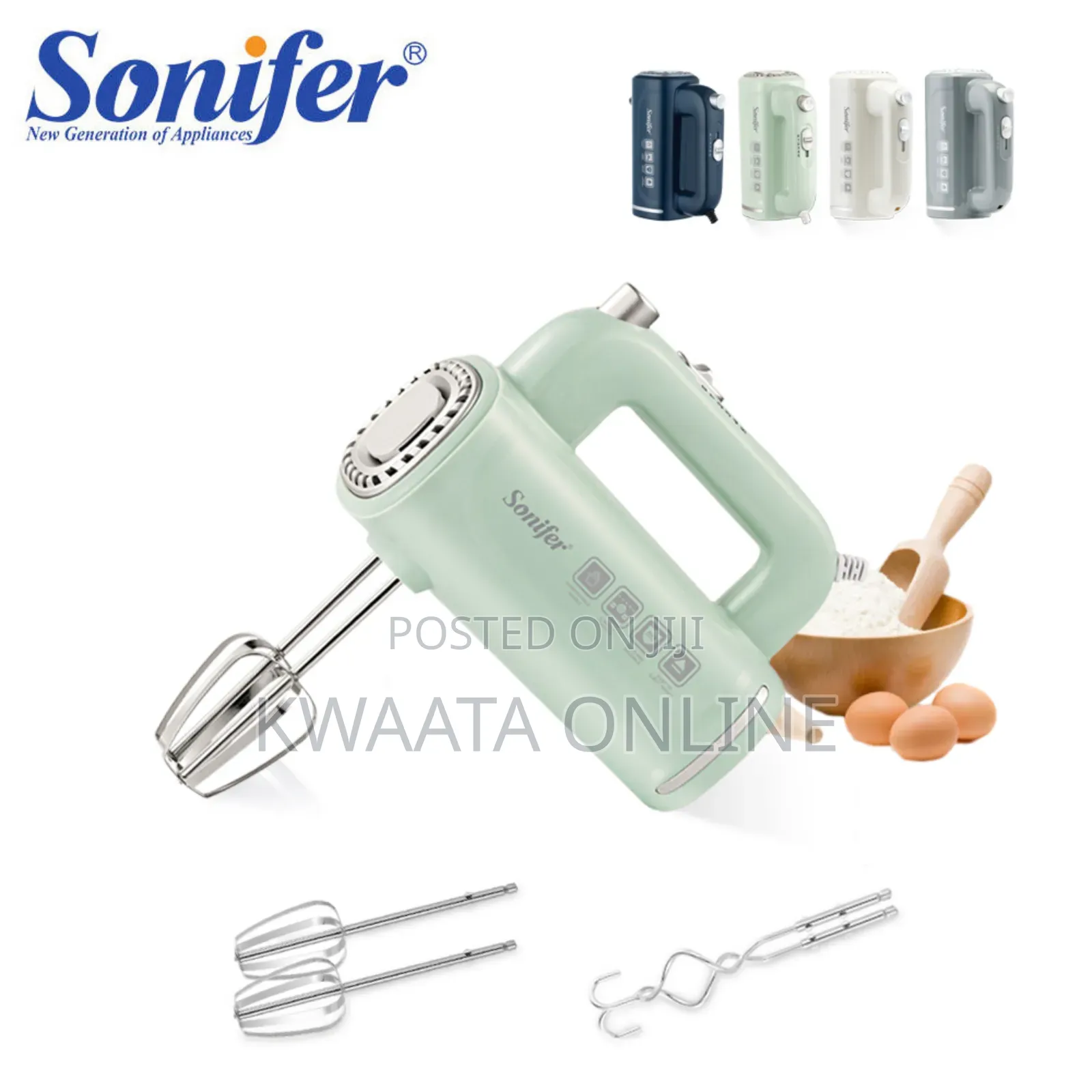 Sonifer Sf-7034 Egg Beater Plastic Hand Held Electric Food Cake Mixer