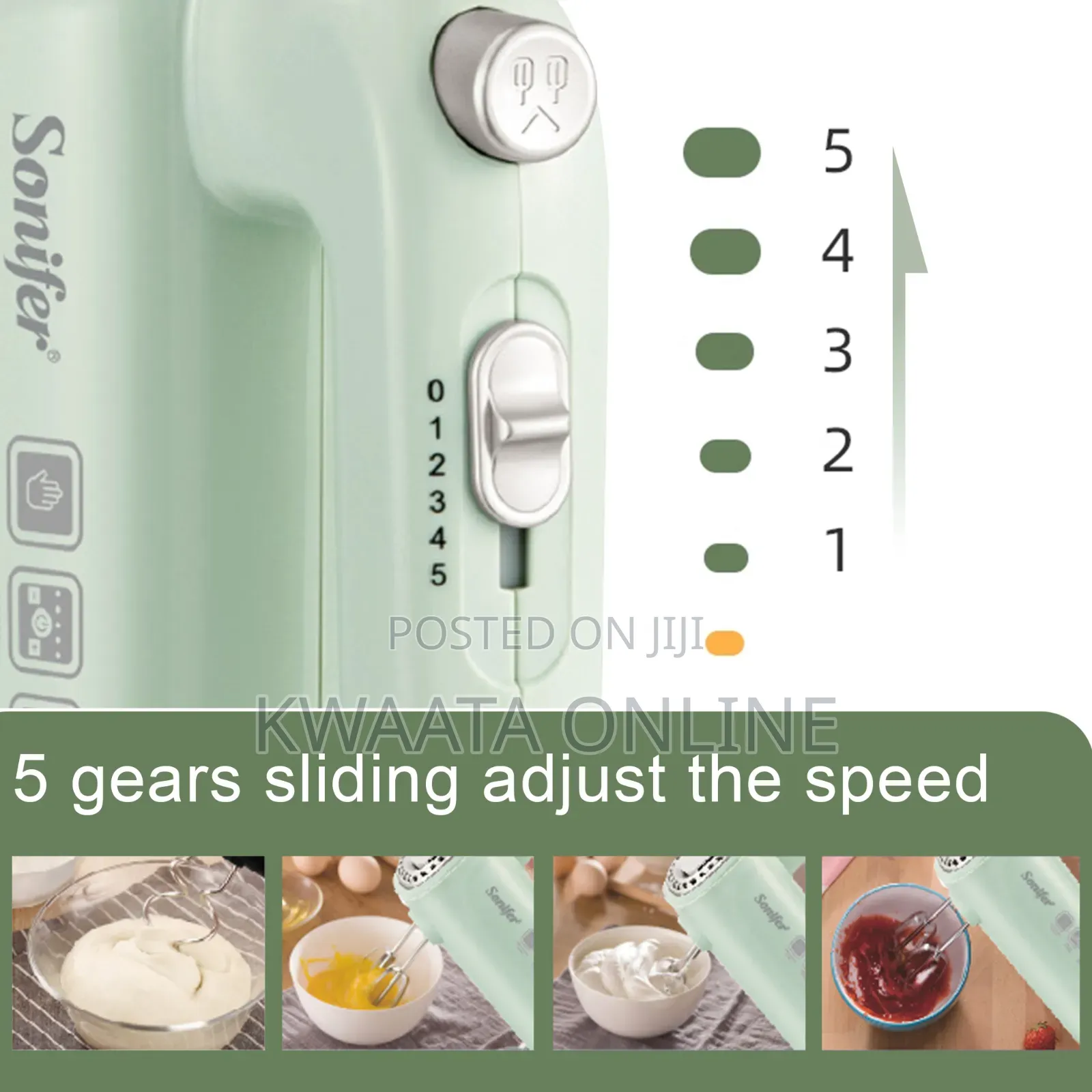 Sonifer Sf-7034 Egg Beater Plastic Hand Held Electric Food Cake Mixer