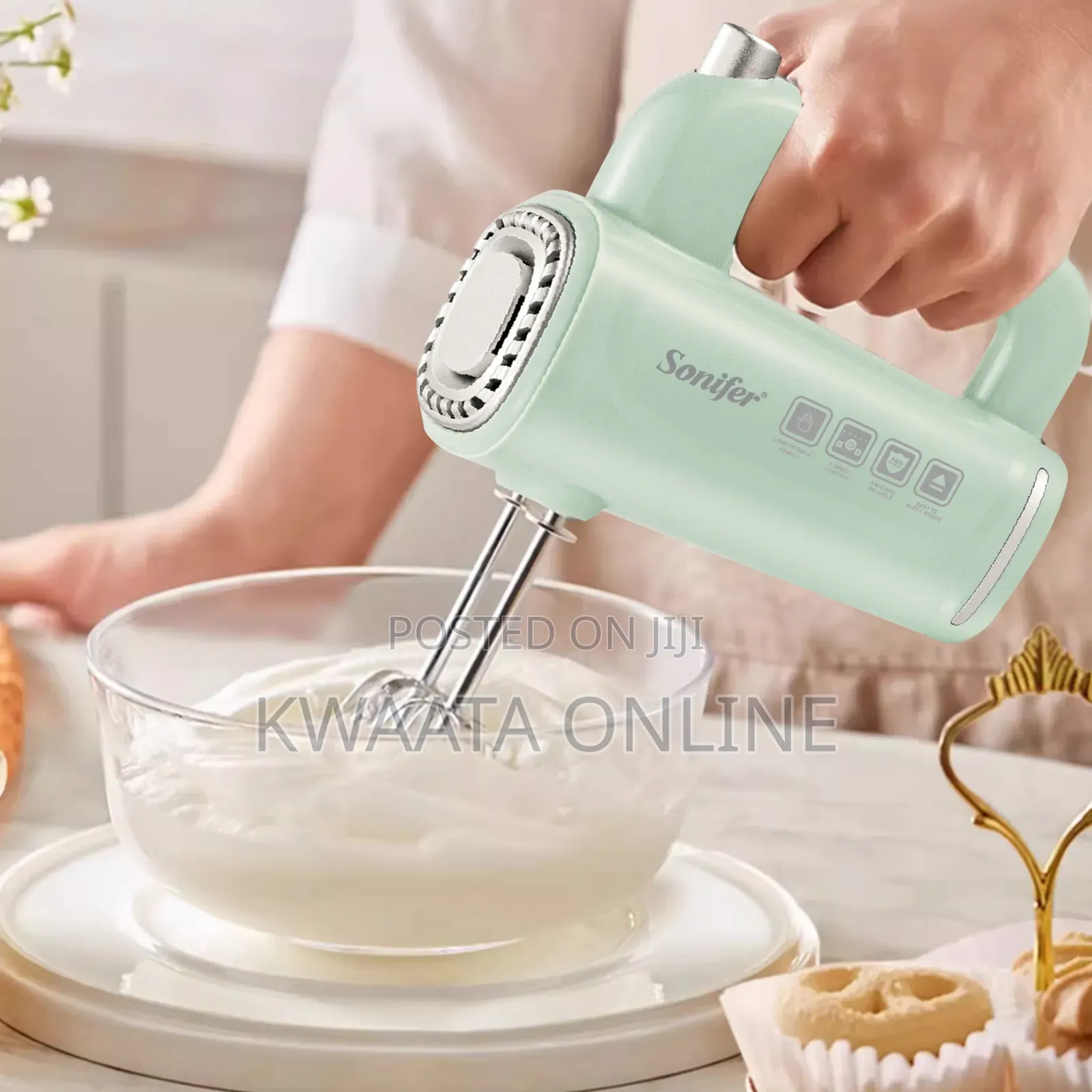 Sonifer Sf-7034 Egg Beater Plastic Hand Held Electric Food Cake Mixer