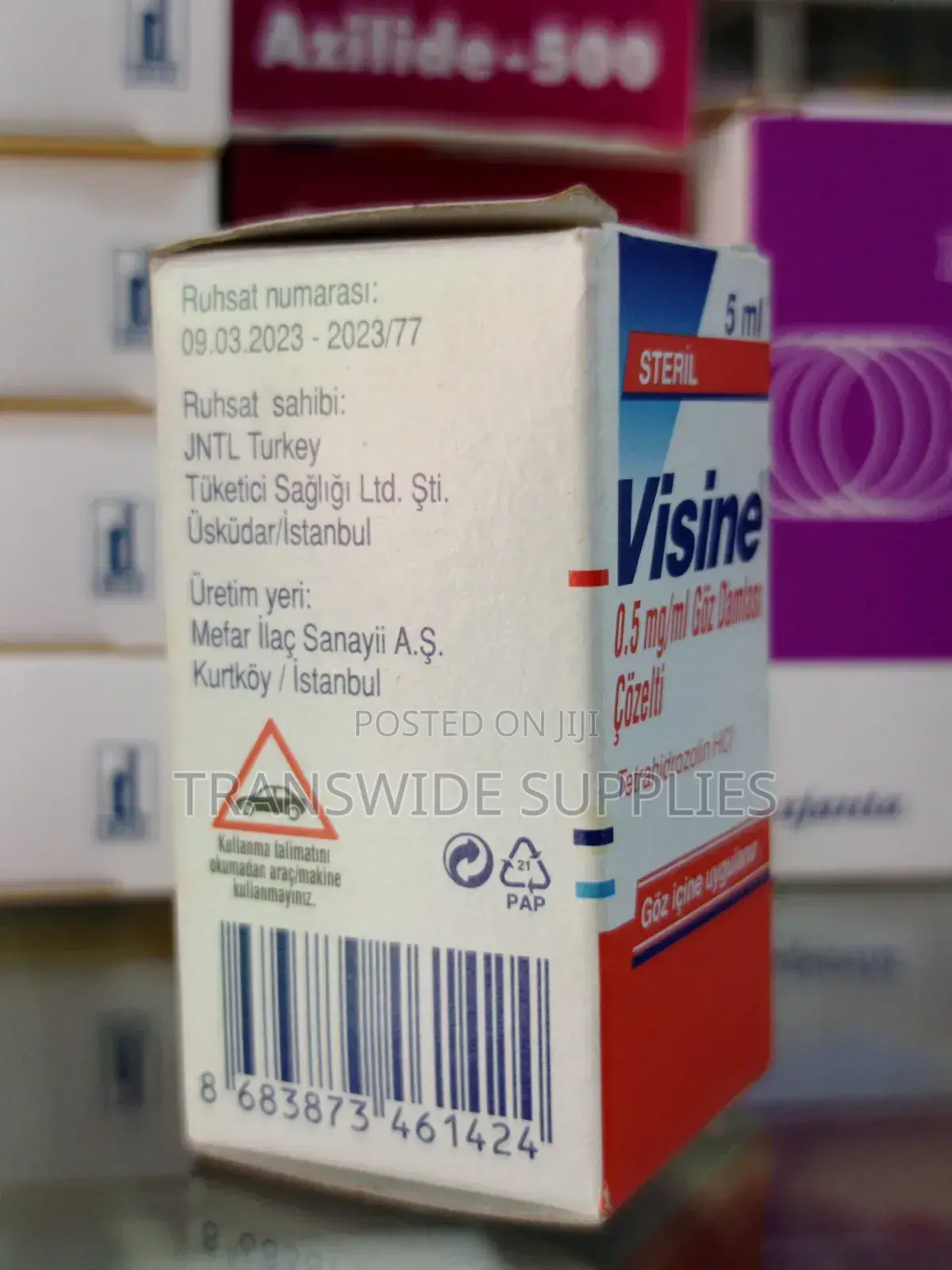 Visine 5ml Eye Drop Whitener Turkey - Clears Redness Itching Faster