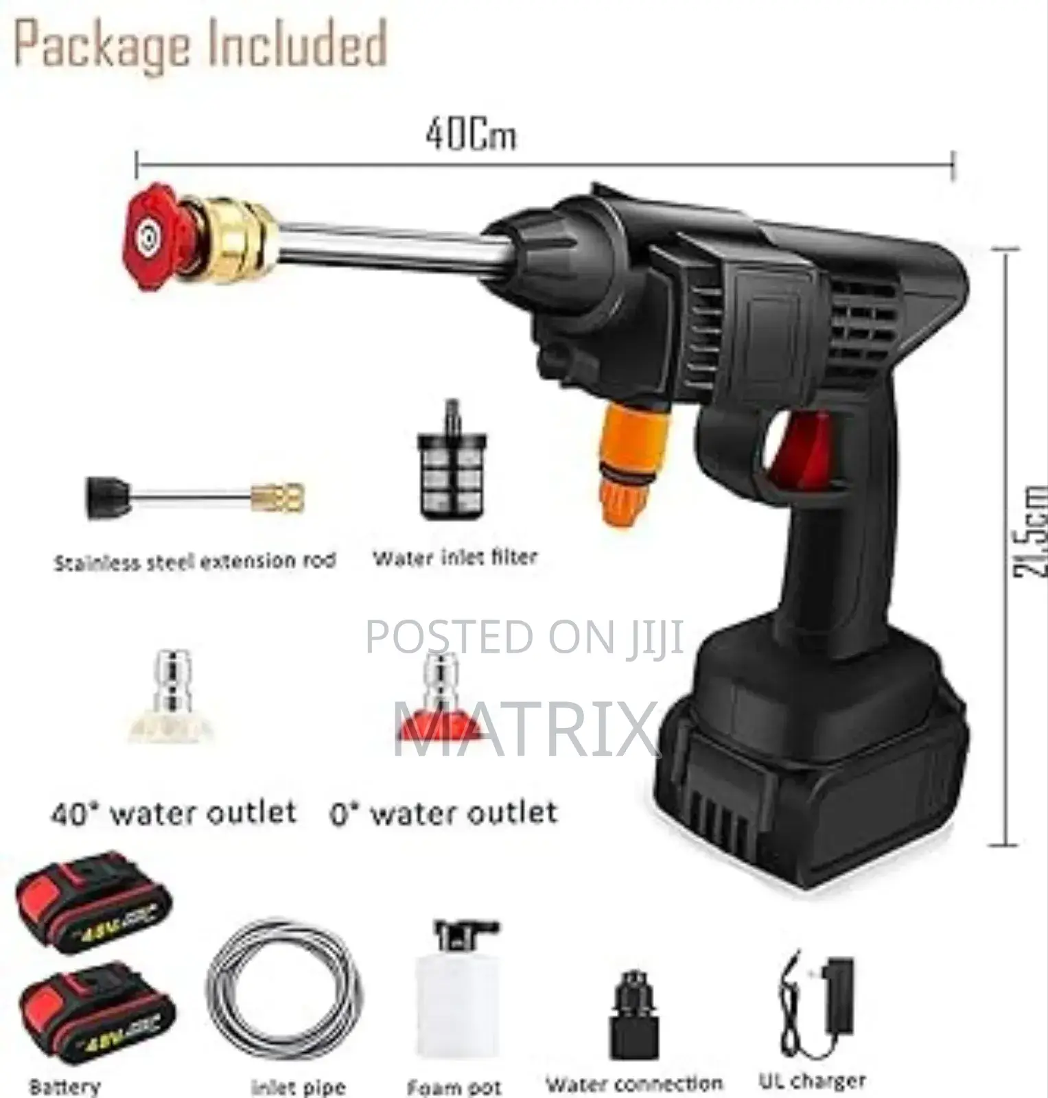 48v High Pressure Car Washer Or Water Sprayer With 2 Batteries