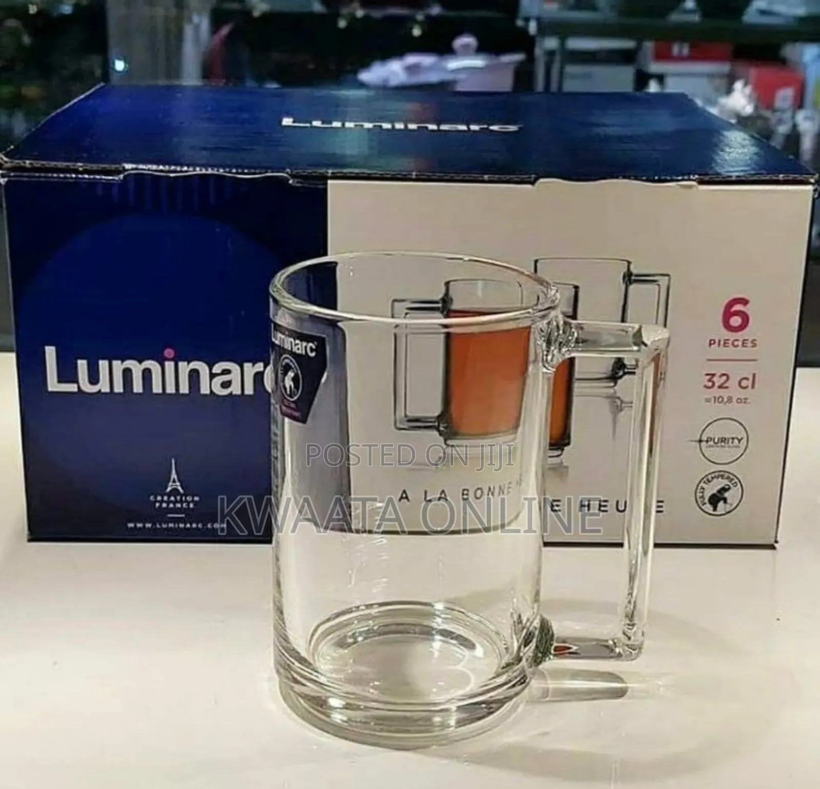 6 Piece Set Tempered Glass Mug, Heat Resistant Water Cup