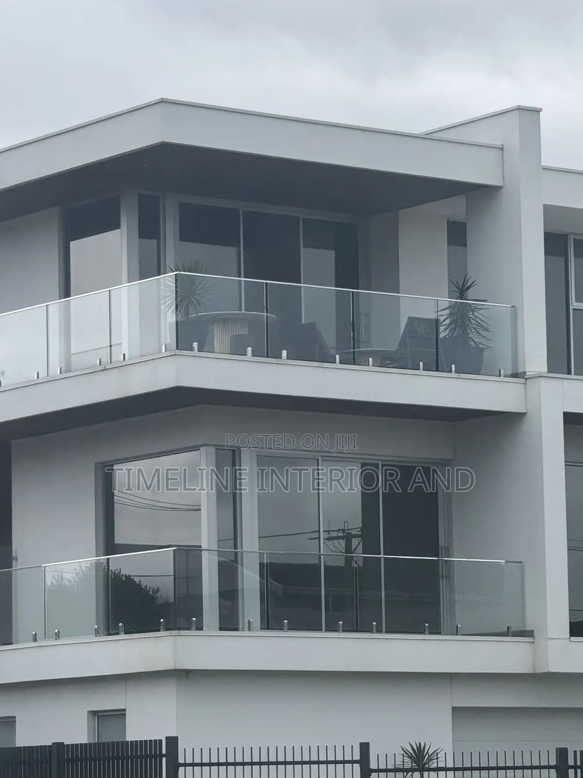 Modern Glass Balcony Railings Sliding Doors – Elegant Exterior