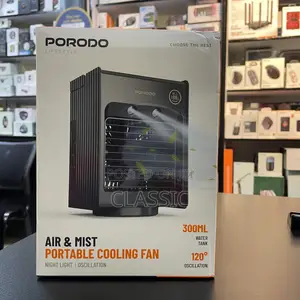 Porodo Lifestyle Air Mist Portable Cooling Fan With Night Light
