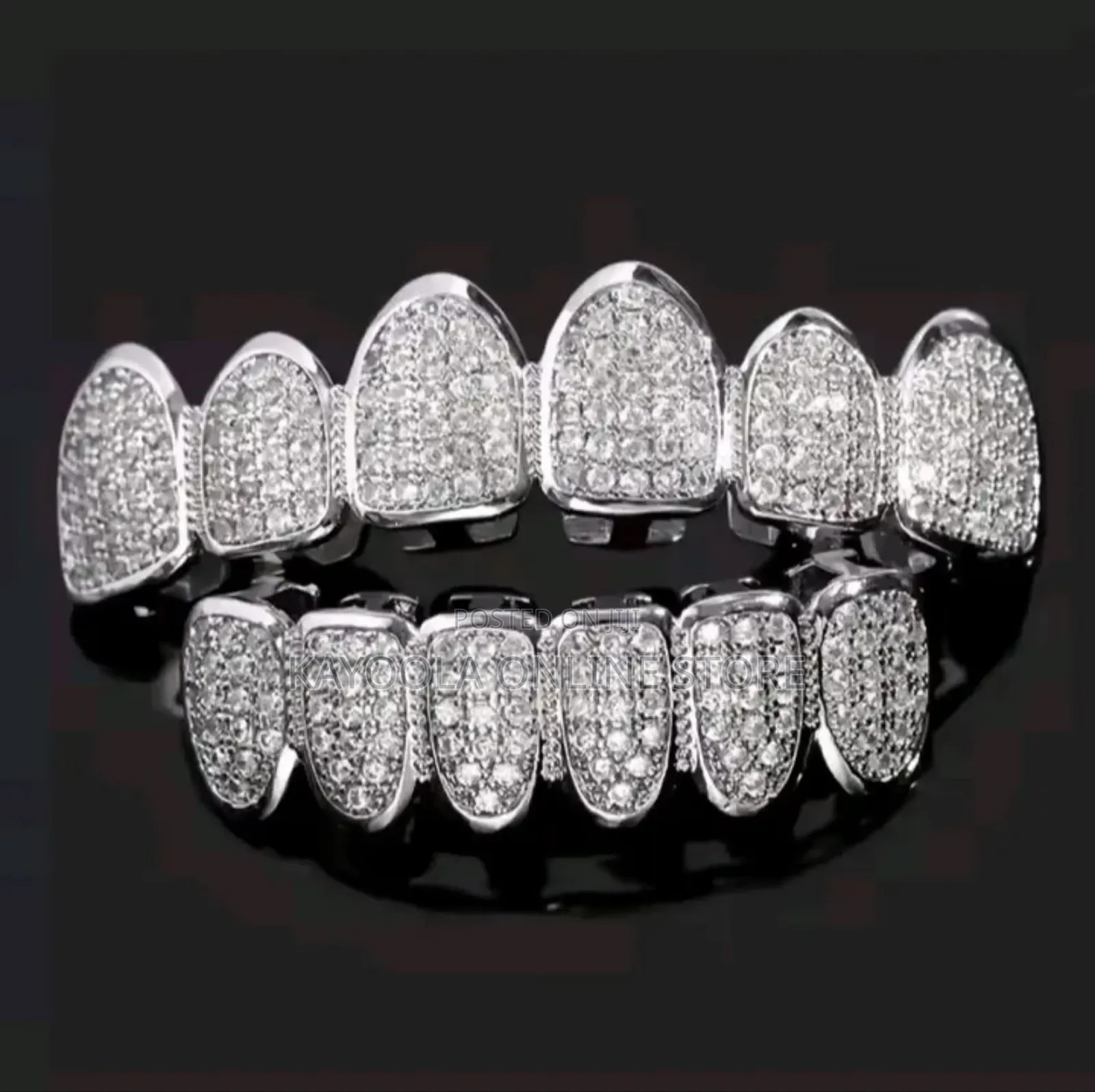 Teeth Grillz Set Silver Colured Fashion Jewellery