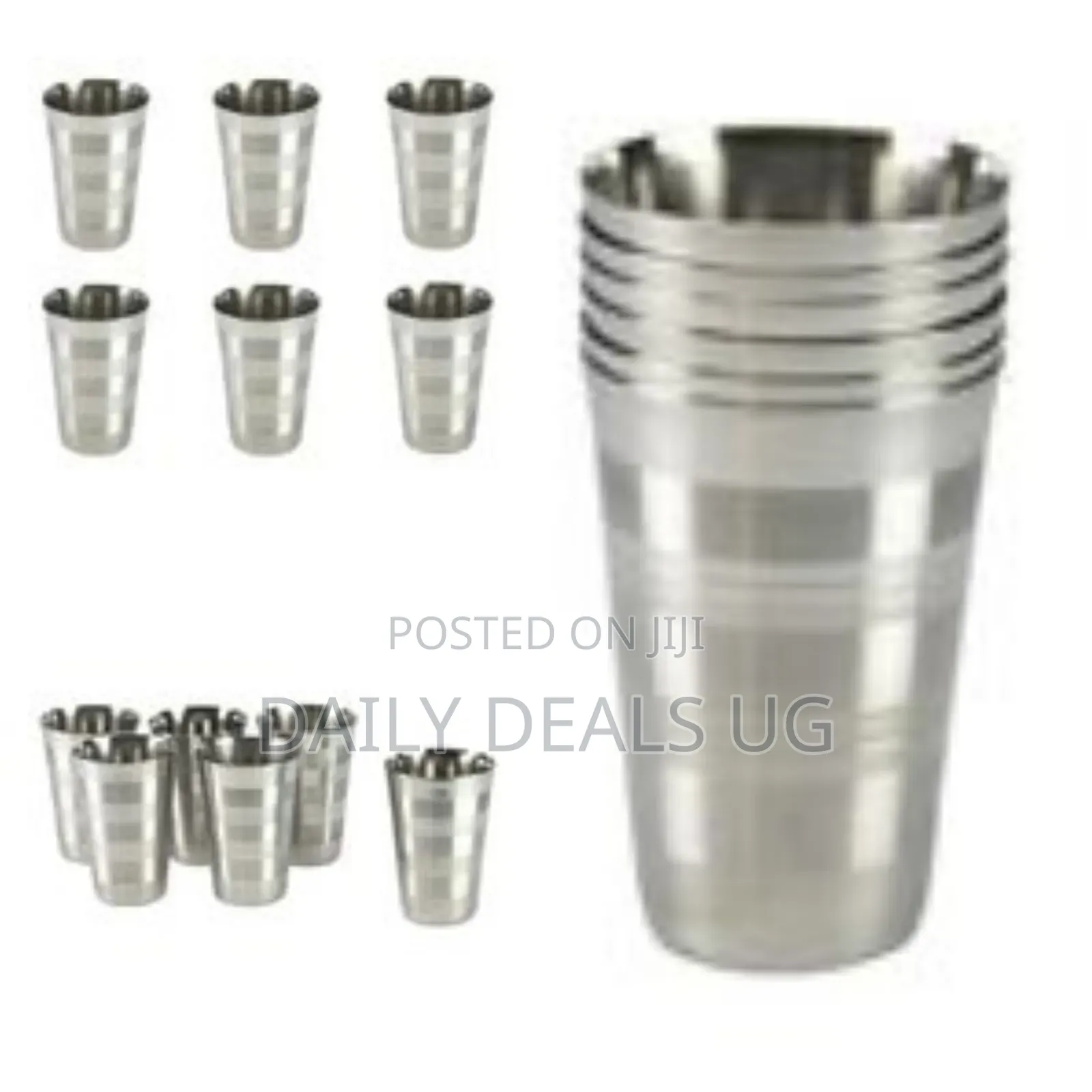 6 Stainless Steel Drinking Tumblers Unbreakable Water Juice Cocktail