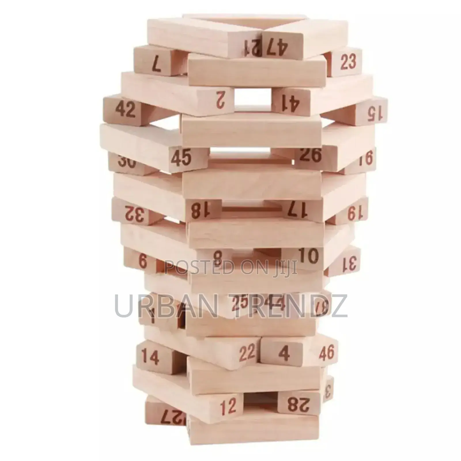 54 Wooden Jenga Blocks With Dices Animal Game