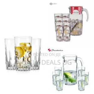 Luminarc 7 Piece Karat Lord Lady Diamond Cut Drinkware Set Water