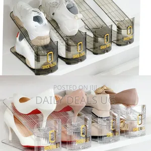 An Adjustable Slot Rack Organizer or Shoe Stacker.