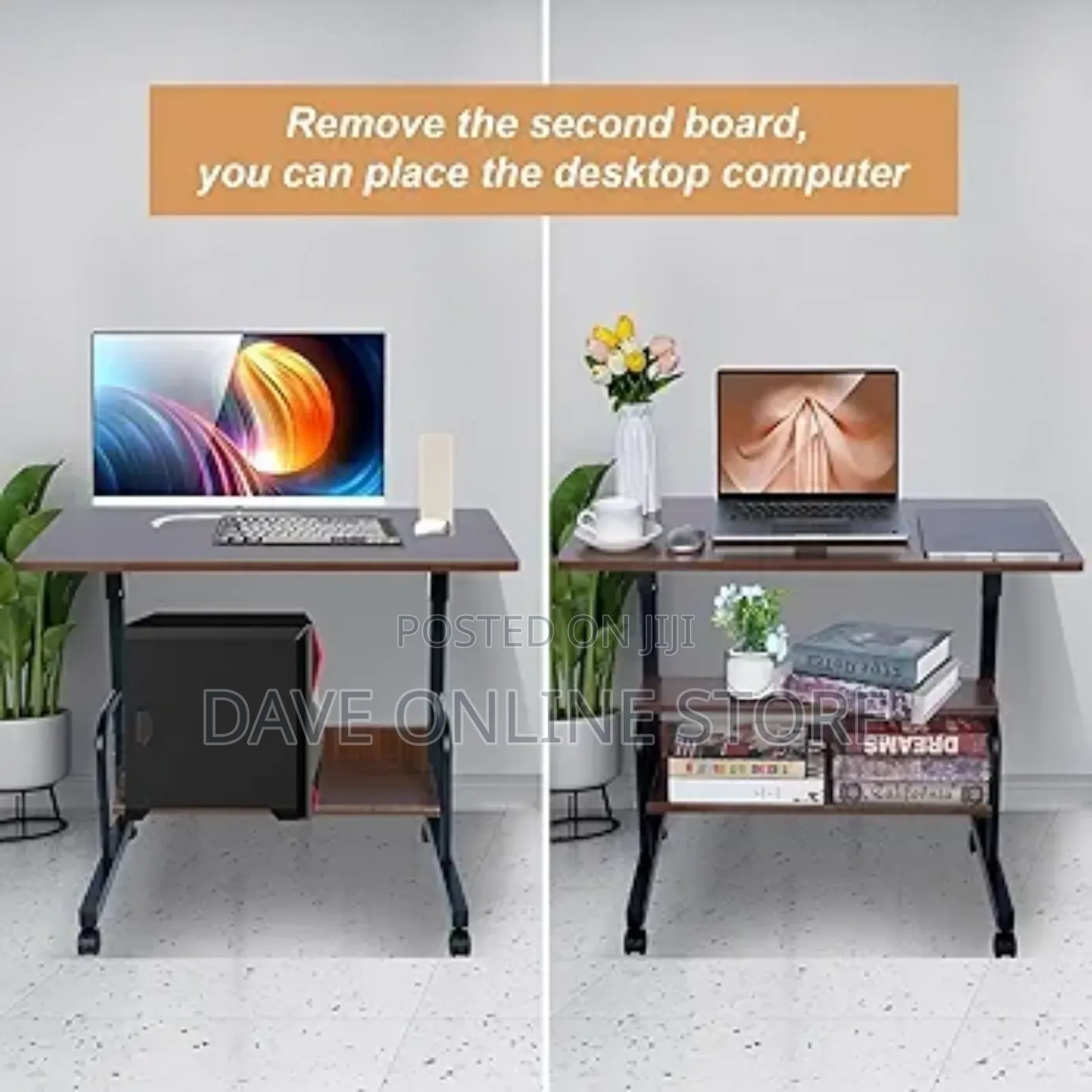 Adjustable Height Computer Desk Bedside Portable Mobile Laptop Desk