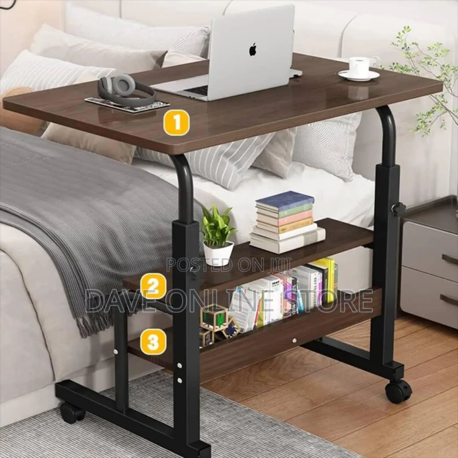 Adjustable Height Computer Desk Bedside Portable Mobile Laptop Desk