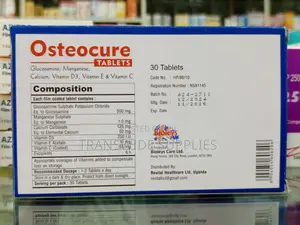 Osteocure 30 Tabs Glucosamine, Calcium, Vit D3, E C - For Arthritis